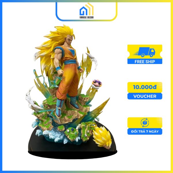 Mo Hinh Son Goku Ssj3 co base co led sieu pham 33cm MMH003 2