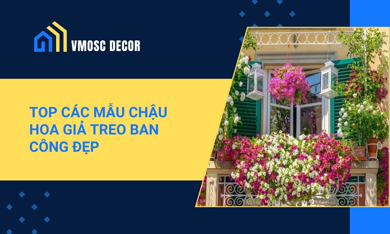 Top các mẫu chậu hoa giả treo ban công đẹp