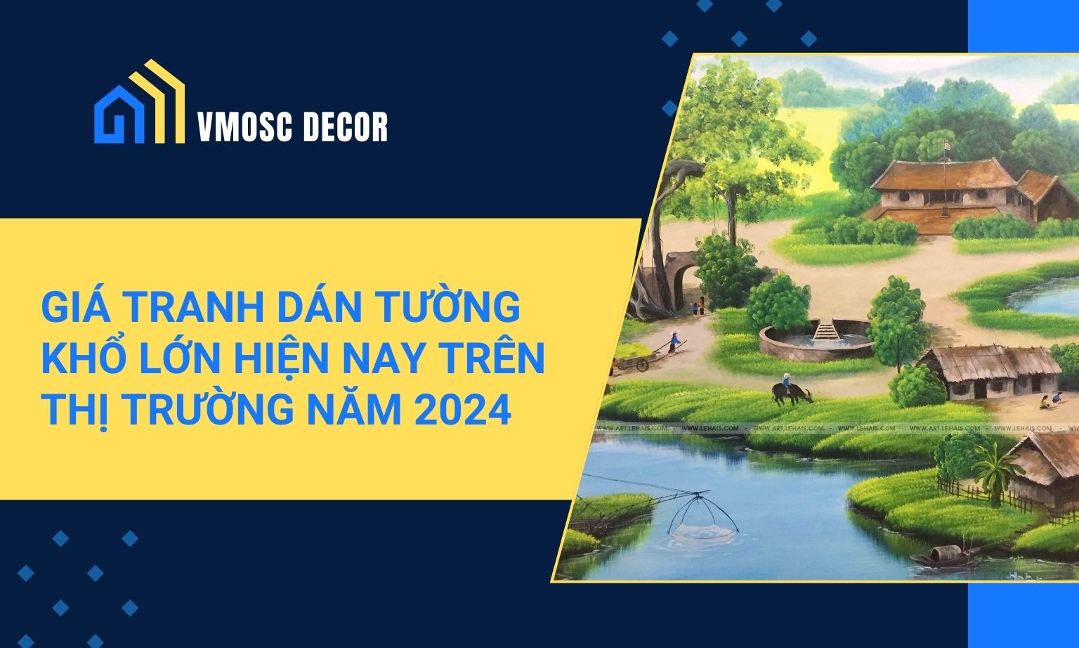 Giá tranh dán tường khổ lớn hiện nay trên thị trường năm 2024